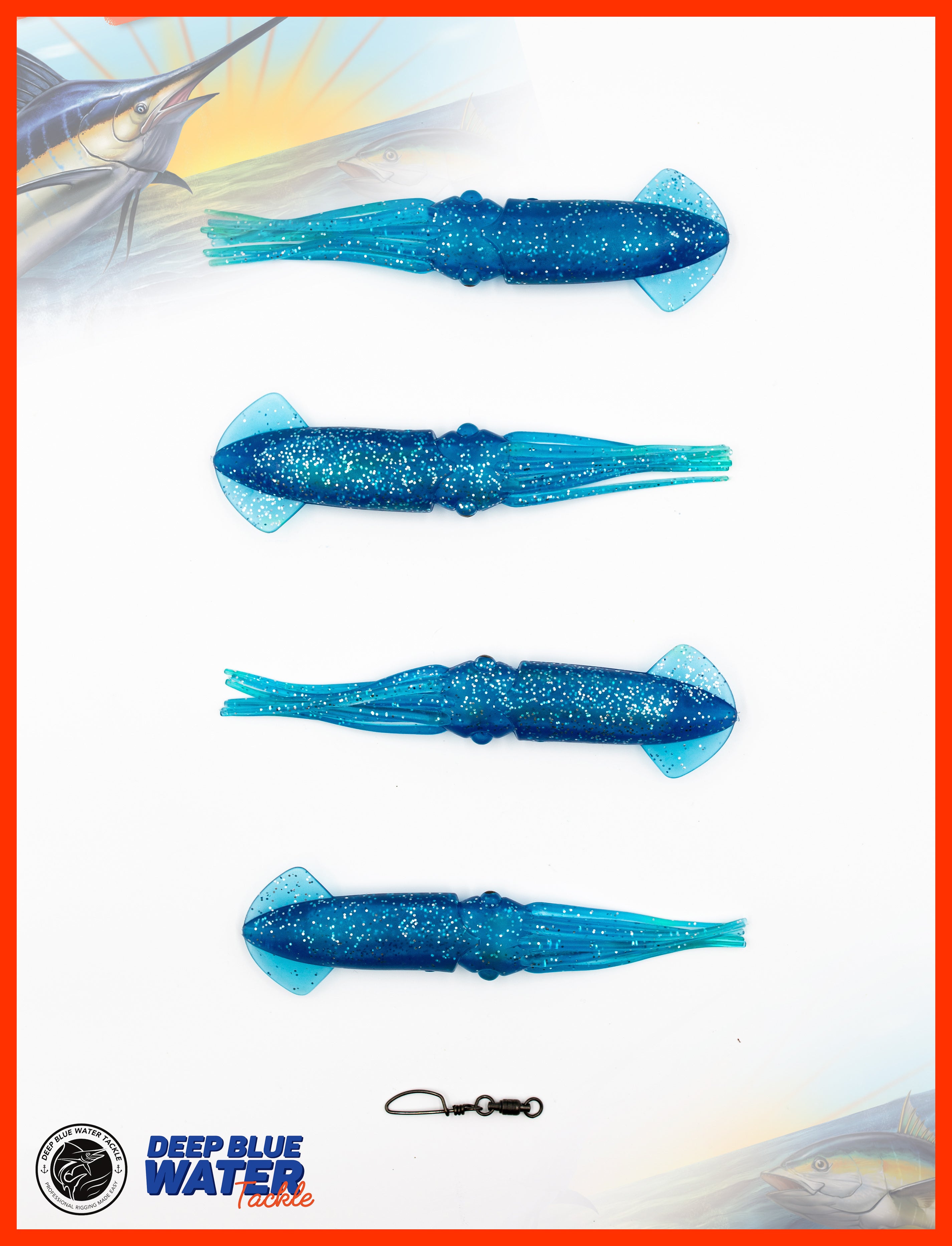 4 x 9-inch Solid Soft Squid Daisy Chain
