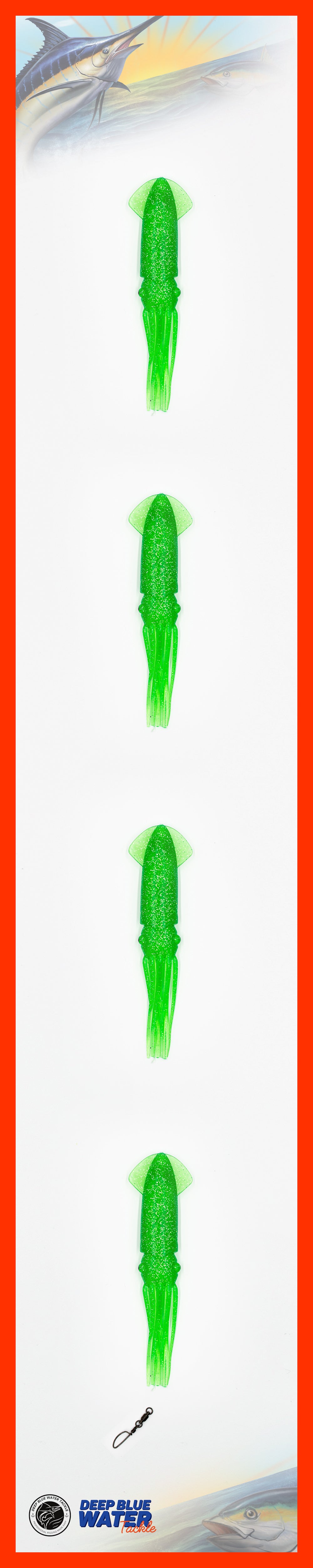 4 x 9-inch Solid Soft Squid Daisy Chain