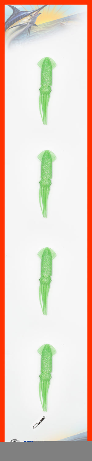 4 x 9-inch Solid Soft Squid Daisy Chain
