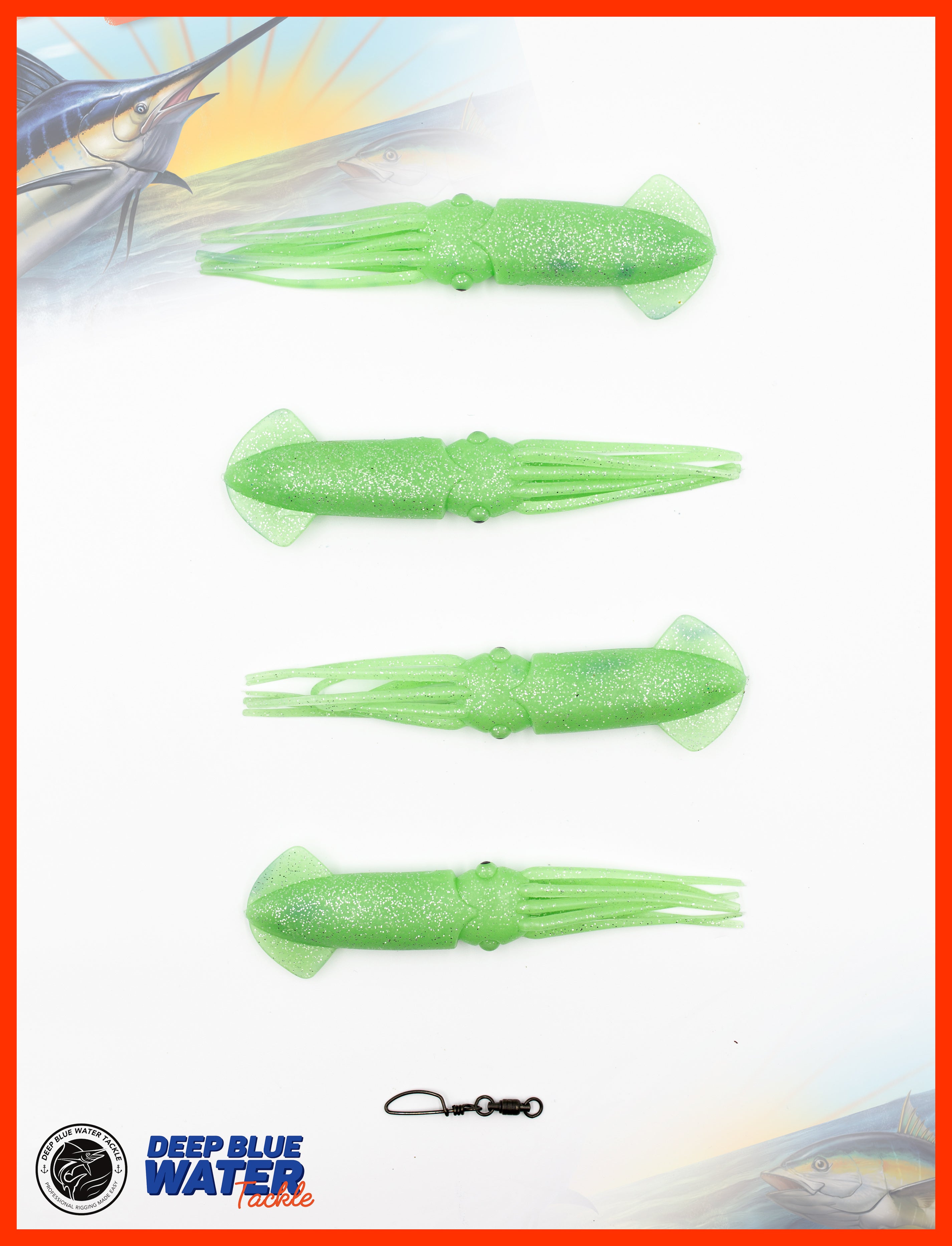 4 x 9-inch Solid Soft Squid Daisy Chain