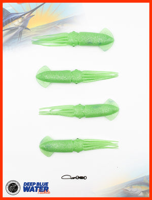 4 x 9-inch Solid Soft Squid Daisy Chain