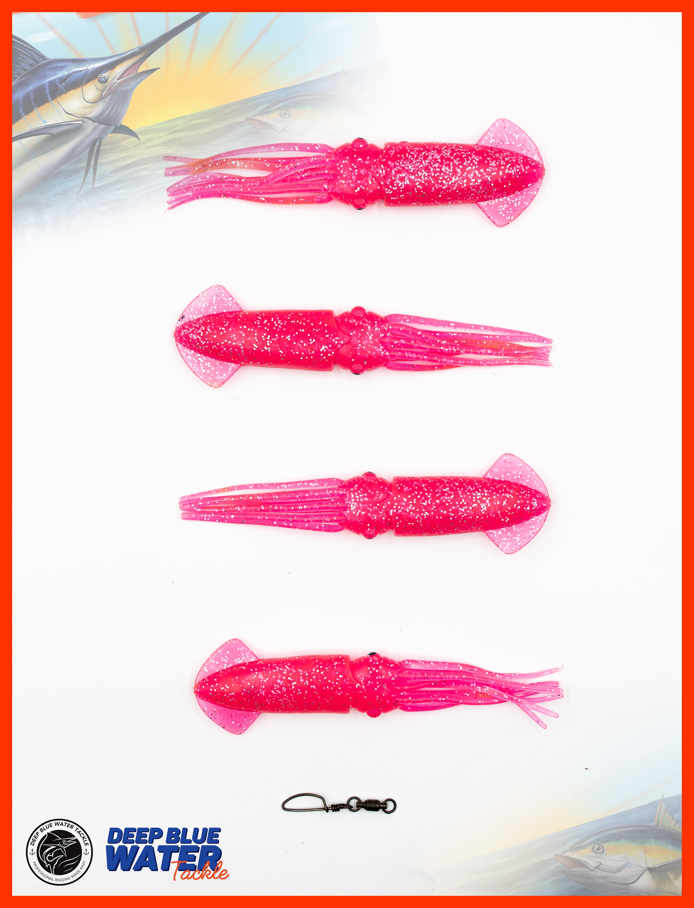 4 x 9-inch Solid Soft Squid Daisy Chain