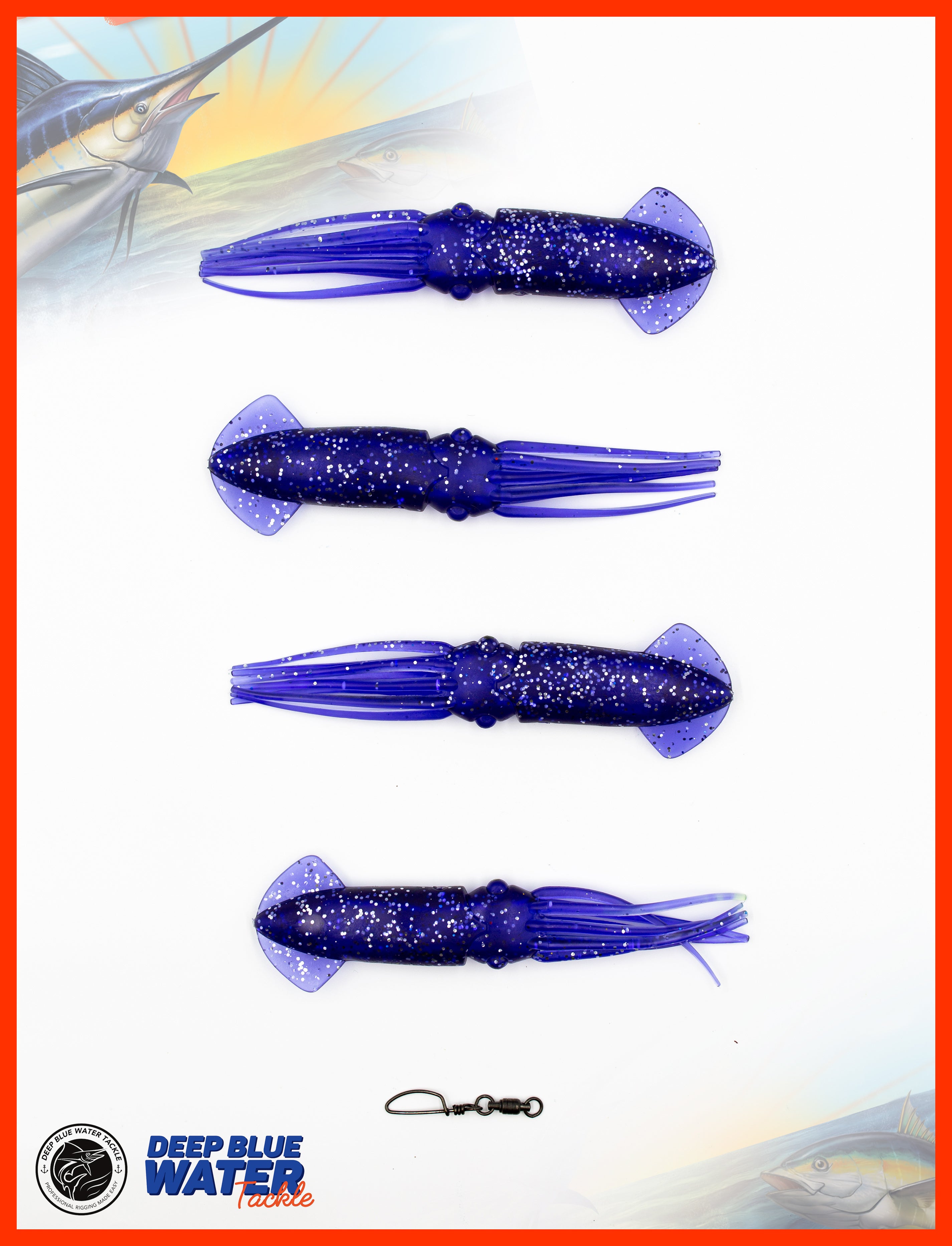 4 x 9-inch Solid Soft Squid Daisy Chain