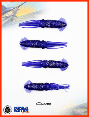 4 x 9-inch Solid Soft Squid Daisy Chain