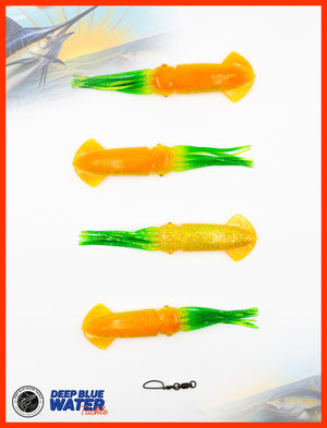 4 x 9-inch Solid Soft Squid Daisy Chain