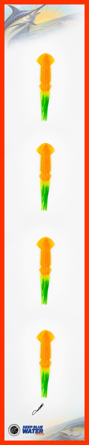 4 x 9-inch Solid Soft Squid Daisy Chain