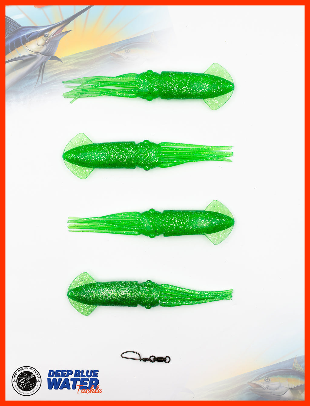 4 x 9-inch Solid Soft Squid Daisy Chain