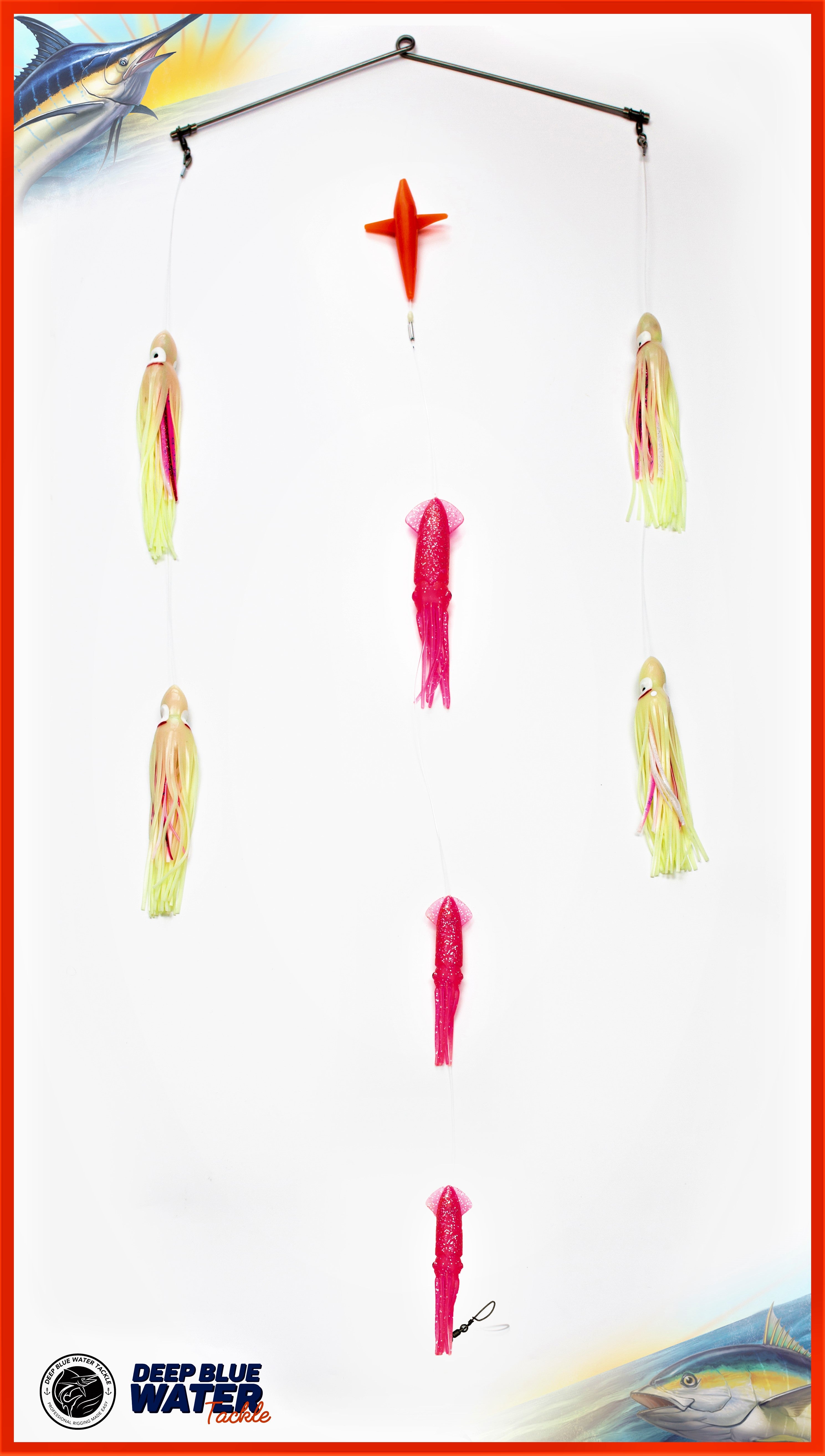 "The Squids and Skirts" Tuna & Marlin Spreader Bar / Dredge Teaser